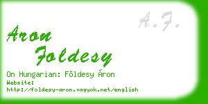 aron foldesy business card